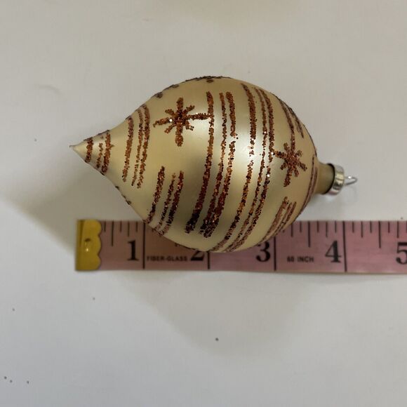 Set 6 Vintage Teardrop Blown‎ Glass Ornaments Glitter Old Worlde Christmas READ - Picture 11 of 11